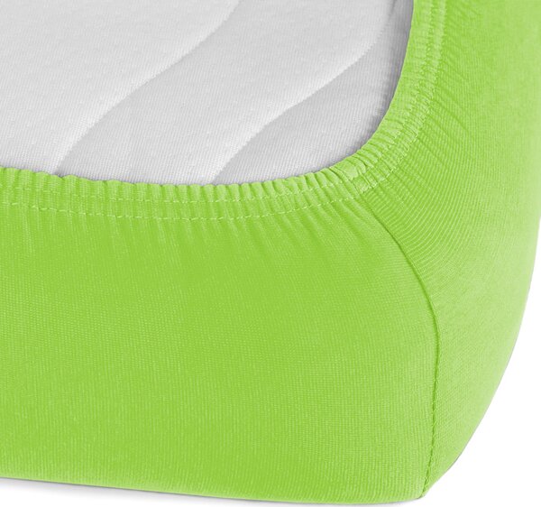 Jersey napínacie prestieradlo JR-019 Žiarivo zelené 90 x 200 - výška 20 cm