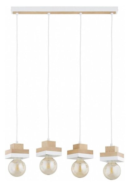 Luster na lanku MIKO 4xE27/15W/230V biela/béžová