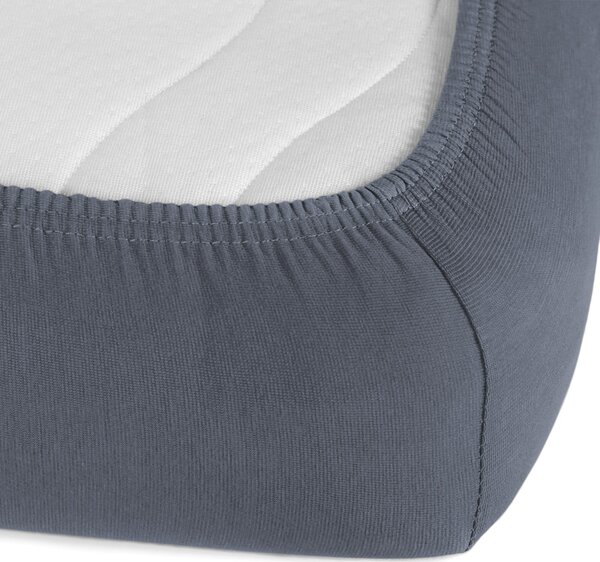 Jersey napínacie prestieradlo JR-029 Antracitovo sivé 90 x 200 - výška 20 cm
