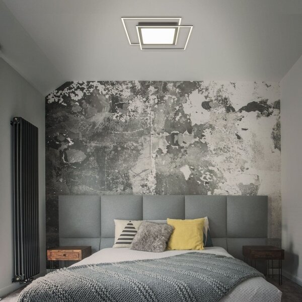 Brilo - LED Stropné svietidlo 2xLED/16W/230V + LED/19W 51,5x51,5 cm čierna