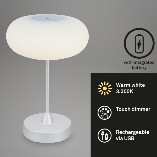 Brilo - LED Stmievateľná vonkajšia nabíjateľná stolová lampa OLANA LED/3W/5V IP44