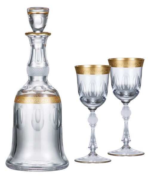 Bohemia Crystal Set na víno Jessie (set 1 karafa + 2 poháre)