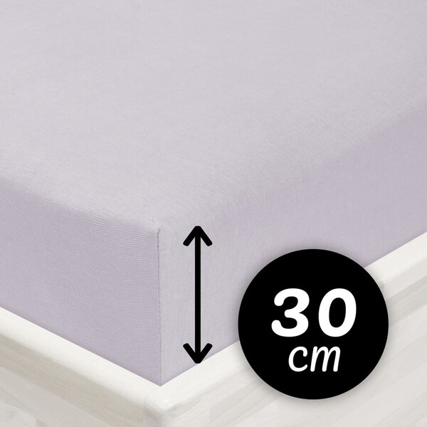 Jersey napínacie prestieradlo na vysoký matrac JR-028 Svetlo sivé 80 x 200 - výška 30 cm