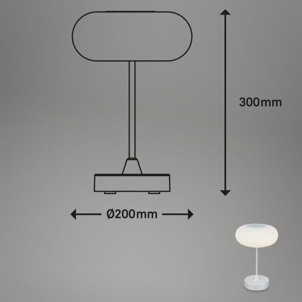 Brilo - LED Stmievateľná vonkajšia nabíjateľná stolová lampa OLANA LED/3W/5V IP44