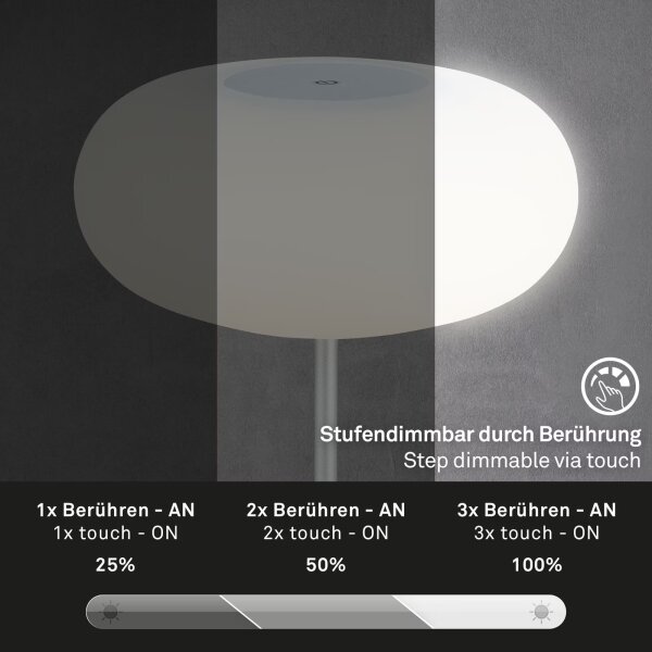 Brilo - LED Stmievateľná vonkajšia nabíjateľná stolová lampa OLANA LED/3W/5V IP44