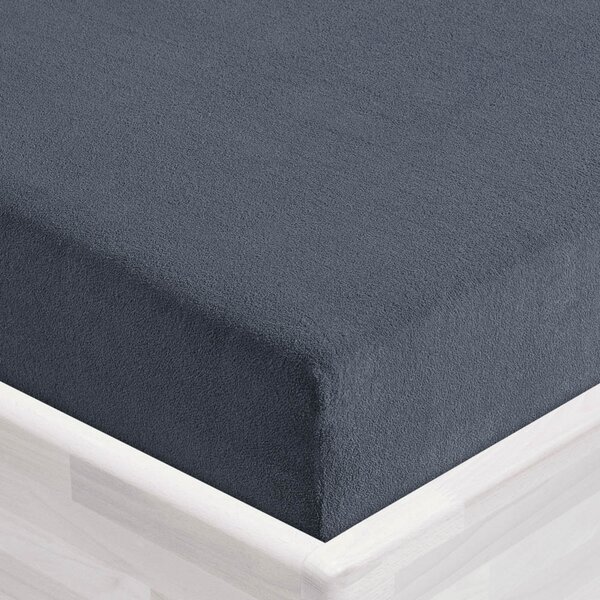 Detské froté napínacie prestieradlo do postieľky FR-029 Antracitovo sivé 60 x 120 x 10 cm - do postieľky