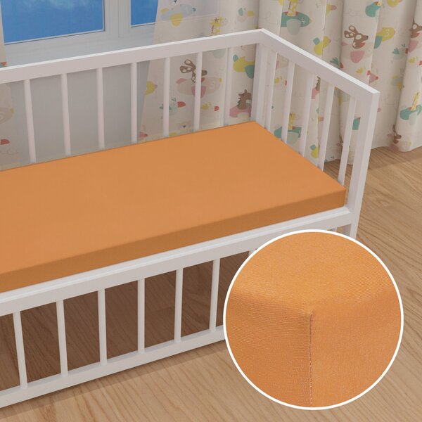 Detské jersey napínacie prestieradlo do postieľky JR-022 Okrové 60 x 120 x 10 cm - do postieľky