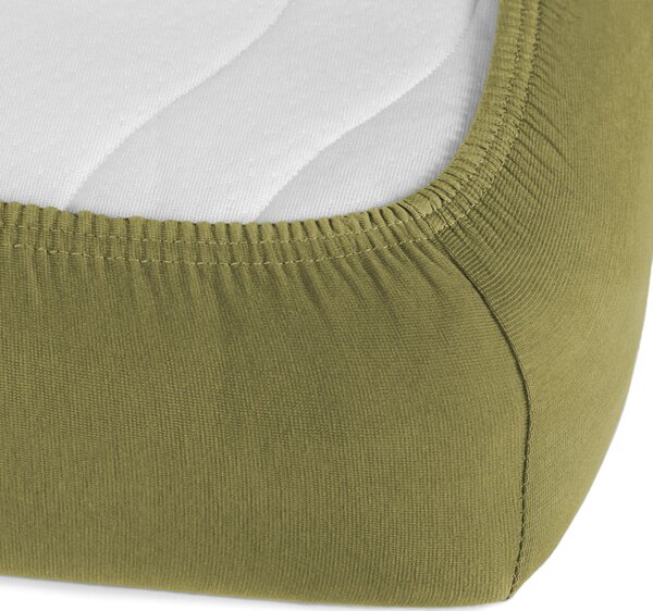 Detské jersey napínacie prestieradlo do postieľky JR-020 Olivové 60 x 120 x 10 cm - do postieľky