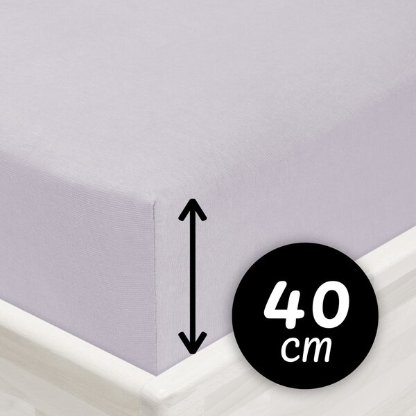 Jersey napínacie prestieradlo na extra vysoký matrac JR-028 Svetlo sivé 80 x 200 - výška 40 cm
