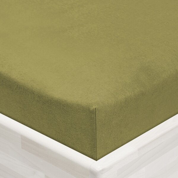 Detské jersey napínacie prestieradlo do postieľky JR-020 Olivové 60 x 120 x 10 cm - do postieľky