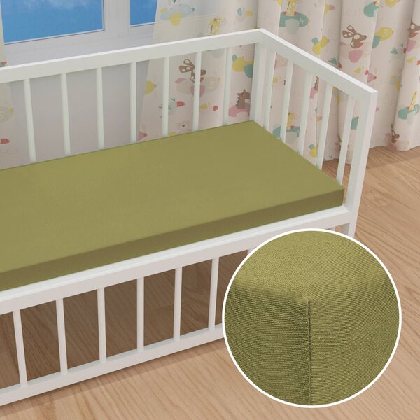 Detské jersey napínacie prestieradlo do postieľky JR-020 Olivové 60 x 120 x 10 cm - do postieľky