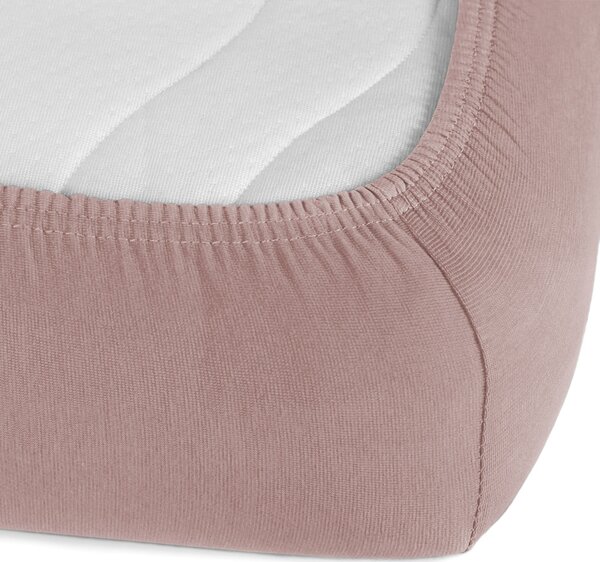 Detské jersey napínacie prestieradlo do postieľky JR-024 Hnedoružové 60 x 120 x 10 cm - do postieľky