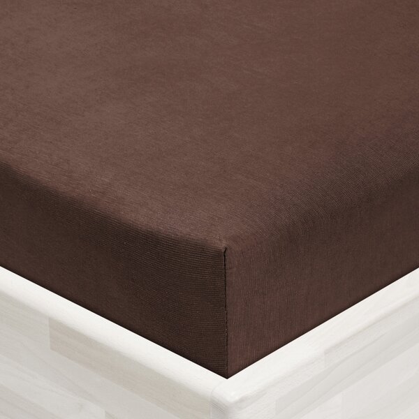 Jersey napínacie prestieradlo JR-026 Čokoládovo hnedé 90 x 200 - výška 20 cm