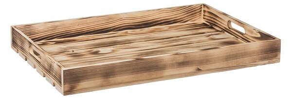 ČistéDřevo Opálená drevená debnička 56x36x6 cm