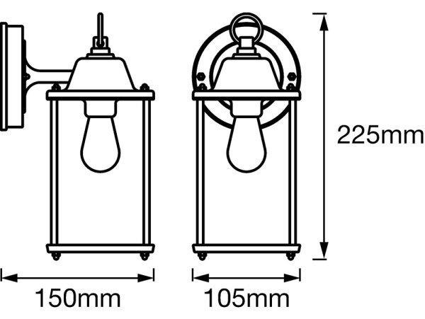Ledvance - Nástenné svietidlo ENDURA 1xE27/60W/230V IP23