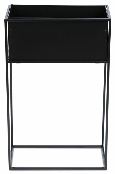 KOVOVÝ KVETINÁČ SO STOJANOM RECT 70X24X44 CM ČIERNA