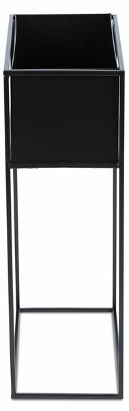 KOVOVÝ KVETINÁČ SO STOJANOM RECT 70X24X44 CM ČIERNA