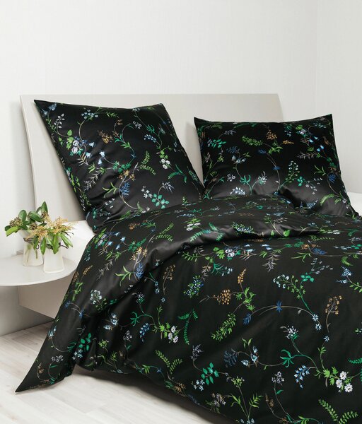 POSTEĽNÁ BIELIZEŇ, makosatén, hnedá, zelená, čierna, 135/200 cm Janine - Online Only bytové doplnky, Online Only