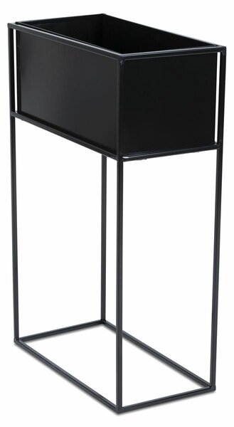 KOVOVÝ KVETINÁČ SO STOJANOM RECT 70X24X44 CM ČIERNA