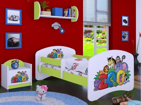 Detská posteľ bez šuplíku 180x90cm ZOO - zelená