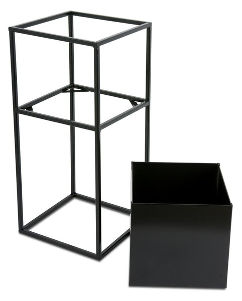 KOVOVÝ KVETINÁČ SO STOJANOM PLAIN 50X24 CM ČIERNA