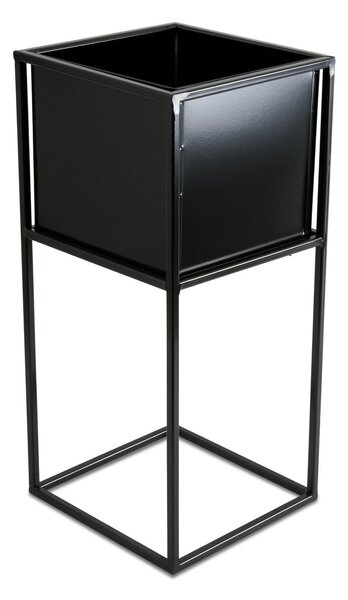 KOVOVÝ KVETINÁČ SO STOJANOM PLAIN 50X24 CM ČIERNA