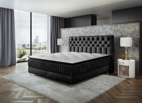 Kontinentálna posteľ Astor 160x200, čierná Fresh