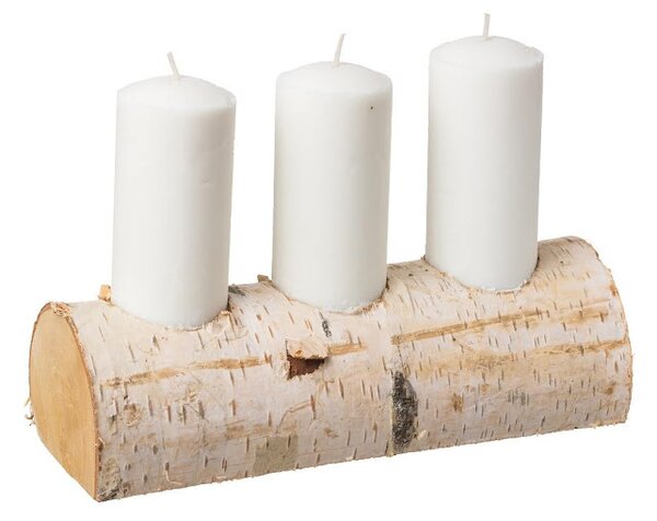 ČistéDřevo Svietnik z brezy na tri sviečky