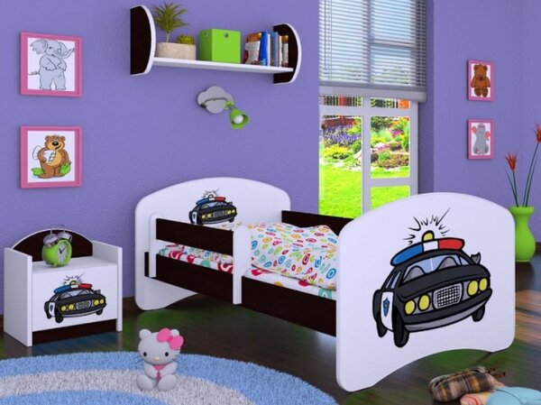 Detská posteľ bez šuplíku 160x80cm POLÍCIA - gaštan wenge