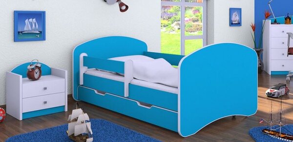 Detská posteľ so zásuvkou 140x70 cm - MODRÁ