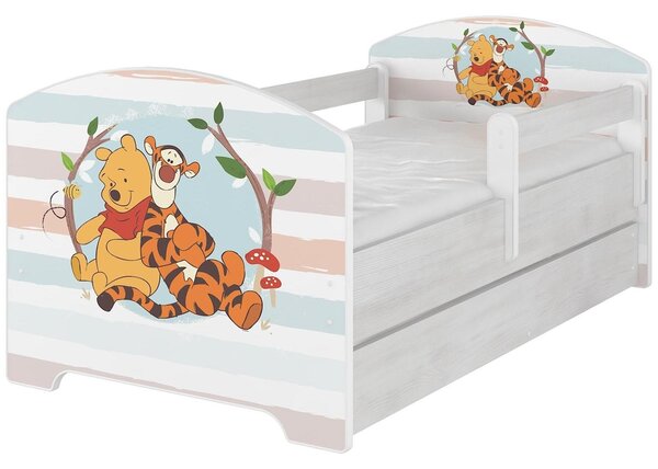 Detská posteľ Disney - MACKO PÚ A TIGRÍK 140x70 cm