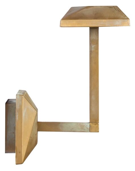 Moretti Luce Vonkajšie nástenné svietidlo LED Aura Edge, výška 24 cm, antická mosadz, Hnedá / staromosadz, Mosadz, Vidiecky / Rustikálny
