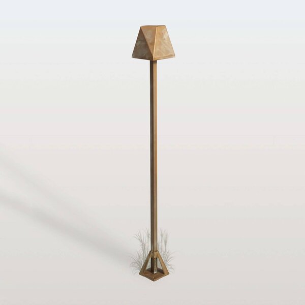 Moretti Luce Chodníkové LED svetlo Silva Edge, výška 80 cm, antik mosadz, IP65, Hnedá / staromosadz, Mosadz, Vidiecky / Rustikálny, Osvetlenie príjazdovej cesty