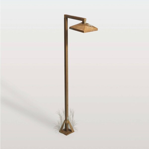 Moretti Luce Chodníkové LED svetlo Aura Edge, 80 x 19,5 cm, antik mosadz, Hnedá / staromosadz, Mosadz, Vidiecky / Rustikálny, Osvetlenie príjazdovej cesty