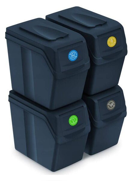 Odpadkový kôš na triedený odpad (4 ks) ISWB20S4 20 l - antracit