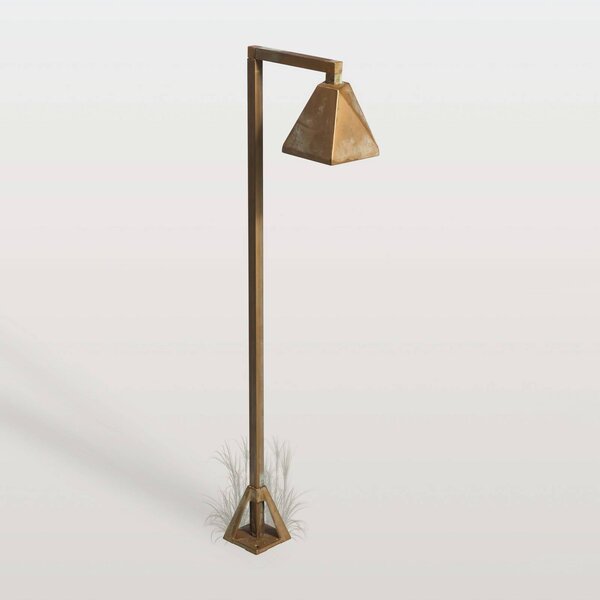 Moretti Luce Chodníkové LED svetlo Silva Edge, 80 x 19 cm, antik mosadz, Hnedá / staromosadz, Mosadz, Vidiecky / Rustikálny, Osvetlenie príjazdovej cesty