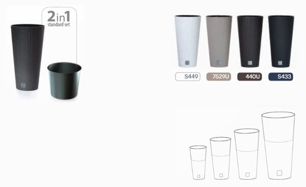 Plastový kvetináč DRTUS200 20 cm - biela