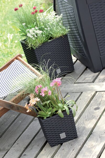 Plastový kvetináč DRTS170L 17 cm - antracit