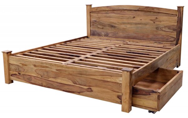 Posteľ Rami s úložným priestorom 180x200 indický masív palisander