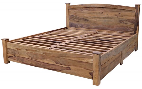 Posteľ Rami s úložným priestorom 180x200 indický masív palisander