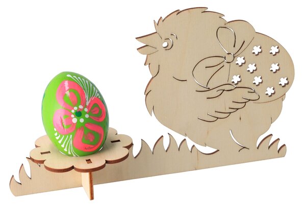 ČistéDrevo Veľkonočný stojan na 1 vajíčko s kuriatkom