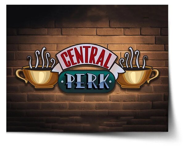 Sablio Plagát Seriál Priatelia CENTRAL PERK Tehly - 60x40 cm