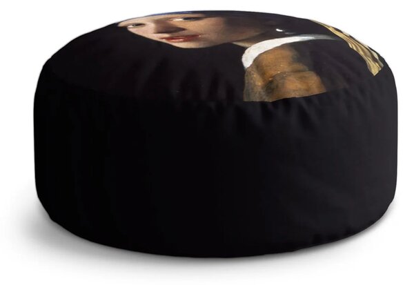 Sablio Taburet Circle Dievča s perlou - Johannes Vermeer: 38x48 cm