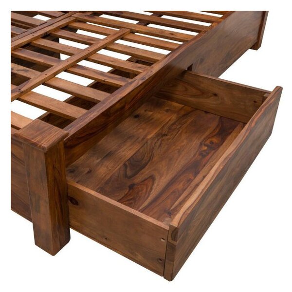 Posteľ Rami s úložným priestorom 180x200 indický masív palisander