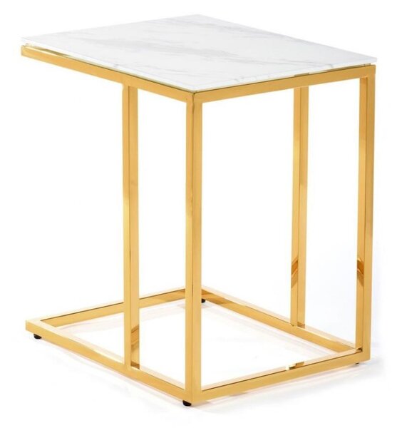 HowHomely Konferenčný stolík LURUS 40x50 cm zlatá DD0125 + záruka 3 roky zadarmo