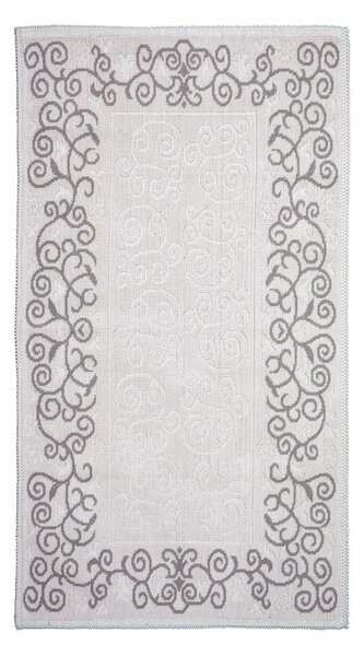 Sivo-béžový bavlnený koberec Vitaus Orkide, 80 × 200 cm
