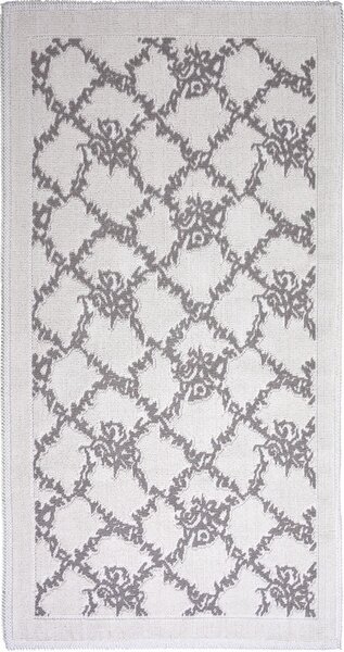 Sivo-béžový bavlnený koberec Vitaus Sarmasik, 80 × 200 cm