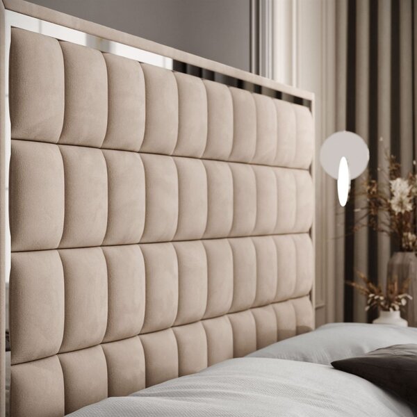 VYSOKÁ ČALÚNENÁ POSTEĽ NOEMI SILVER 140X200 ROYAL VELVET 170