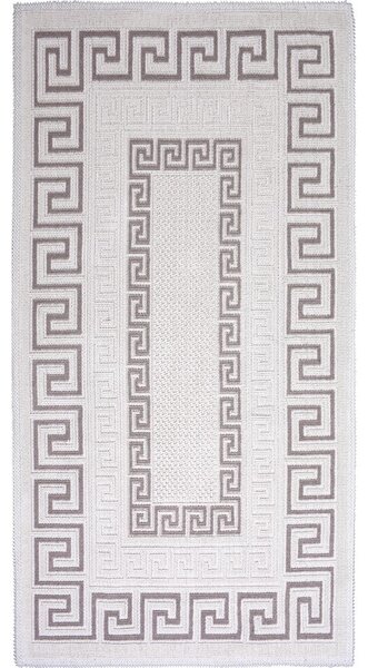 Sivo-béžový bavlnený koberec Vitaus Versace, 80 × 150 cm