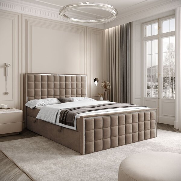 VYSOKÁ ČALÚNENÁ POSTEĽ NOEMI SILVER 140X200 ROYAL VELVET 176